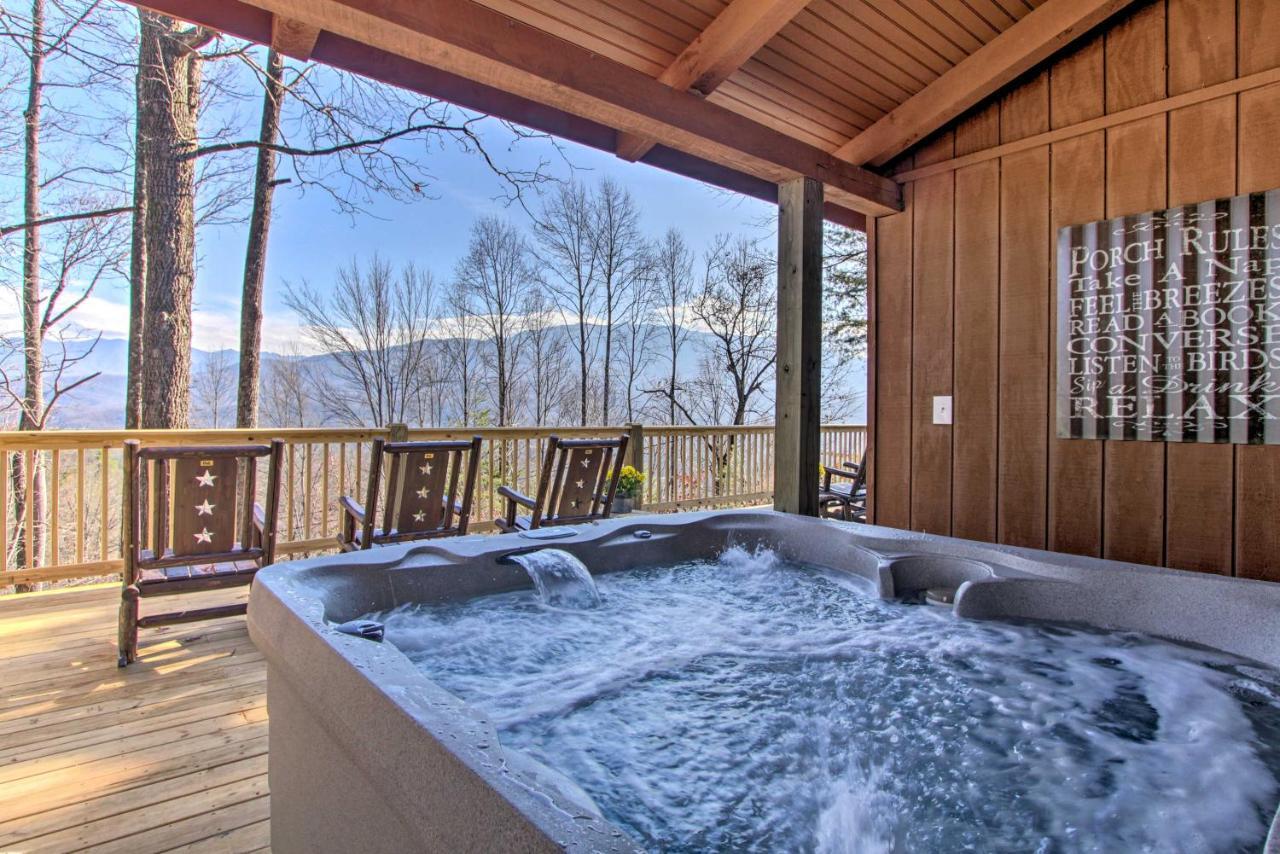 Panoramic-View Gatlinburg Cabin With Private Hot Tub Eksteriør bilde